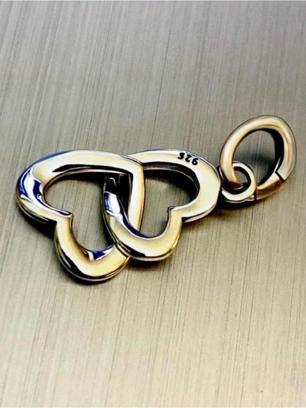 Interlocking Infinity Heart Clip Charm | 925 Sterling Silver | Carabiner Clip